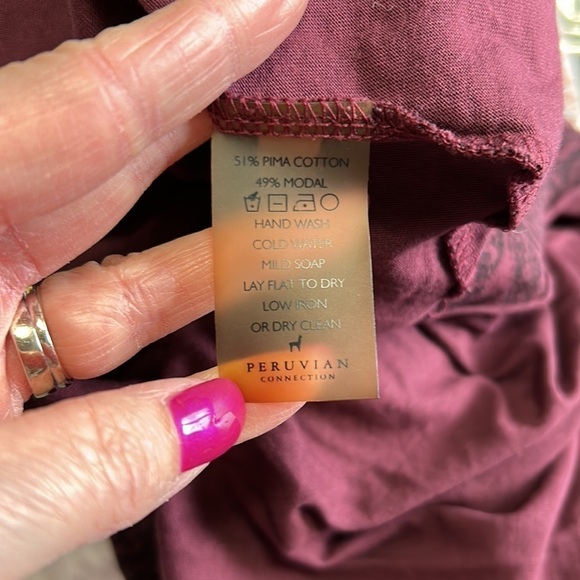 Peruvian Connection Pima Cotton Long Sleeve Jacquard Knit Dress Sz S - Picture 9 of 11